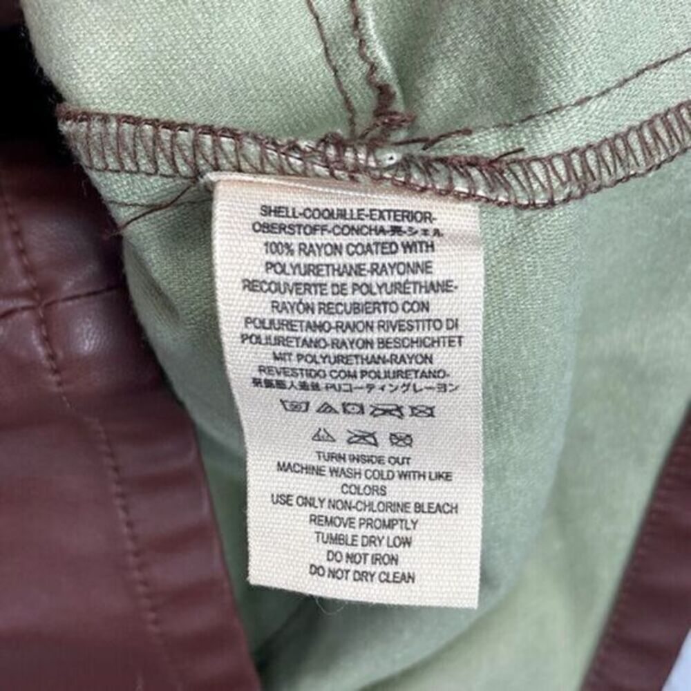 Free People Dress Womens Size XS Burgundy Faux Leather Front Zip City Girl Mini - Picture 15 of 15